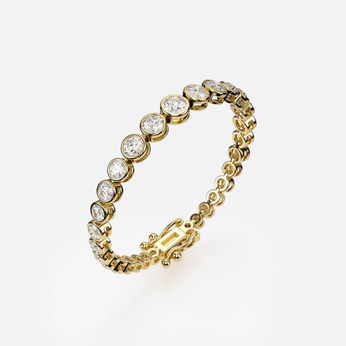 nanea Bezel Tennis bracelet in yellow gold with bezel-set stones