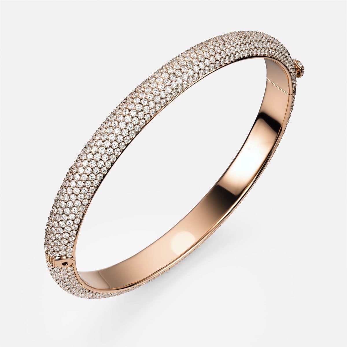 nanea Pavé Bangle in rose gold — a hinged bangle covered in pavé