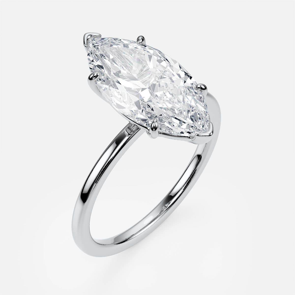 nanea Pure Line solitaire in white gold with a marquise centre stone