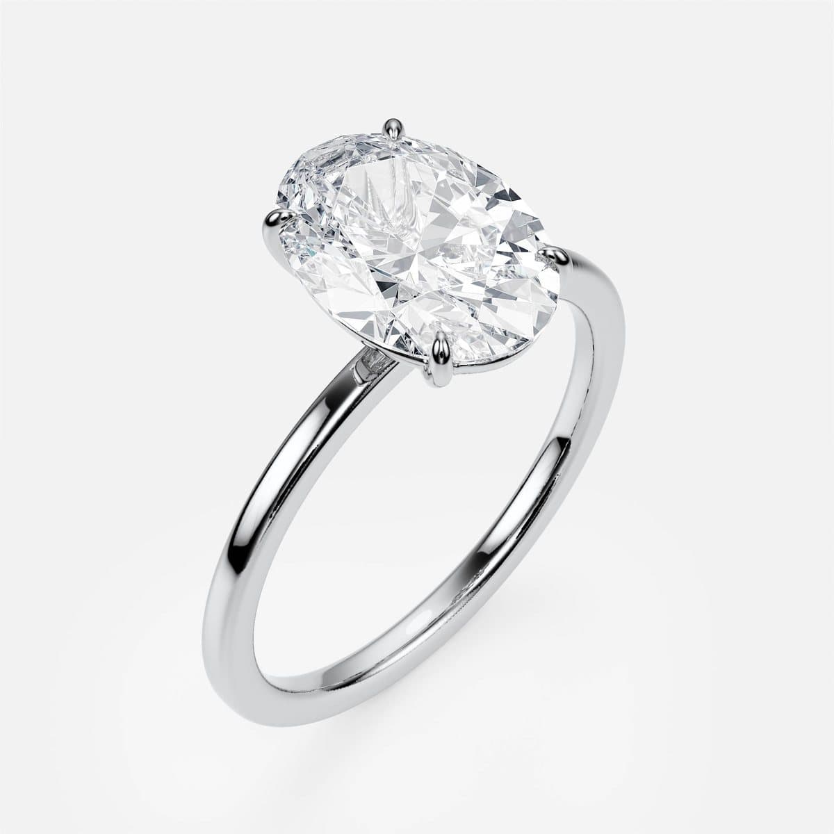 nanea Pure Line solitaire in white gold with an oval centre stone