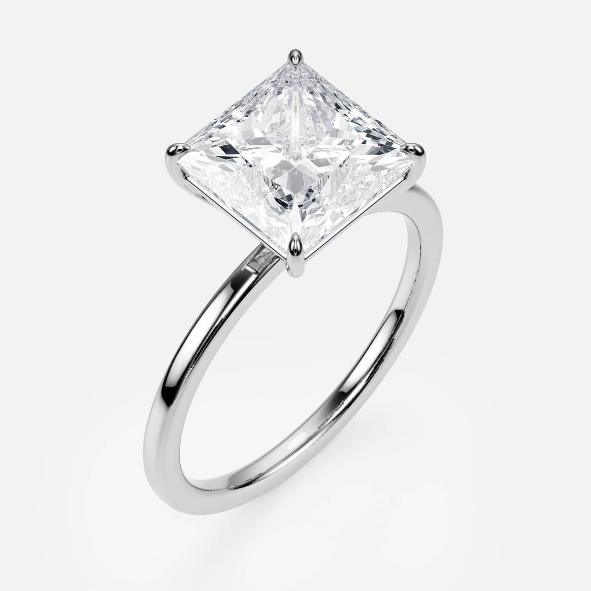 nanea Pure Line solitaire in white gold with a princess-cut centre stone