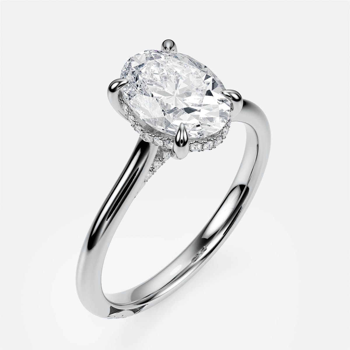 nanea Secret Cathedral engagement ring in white gold